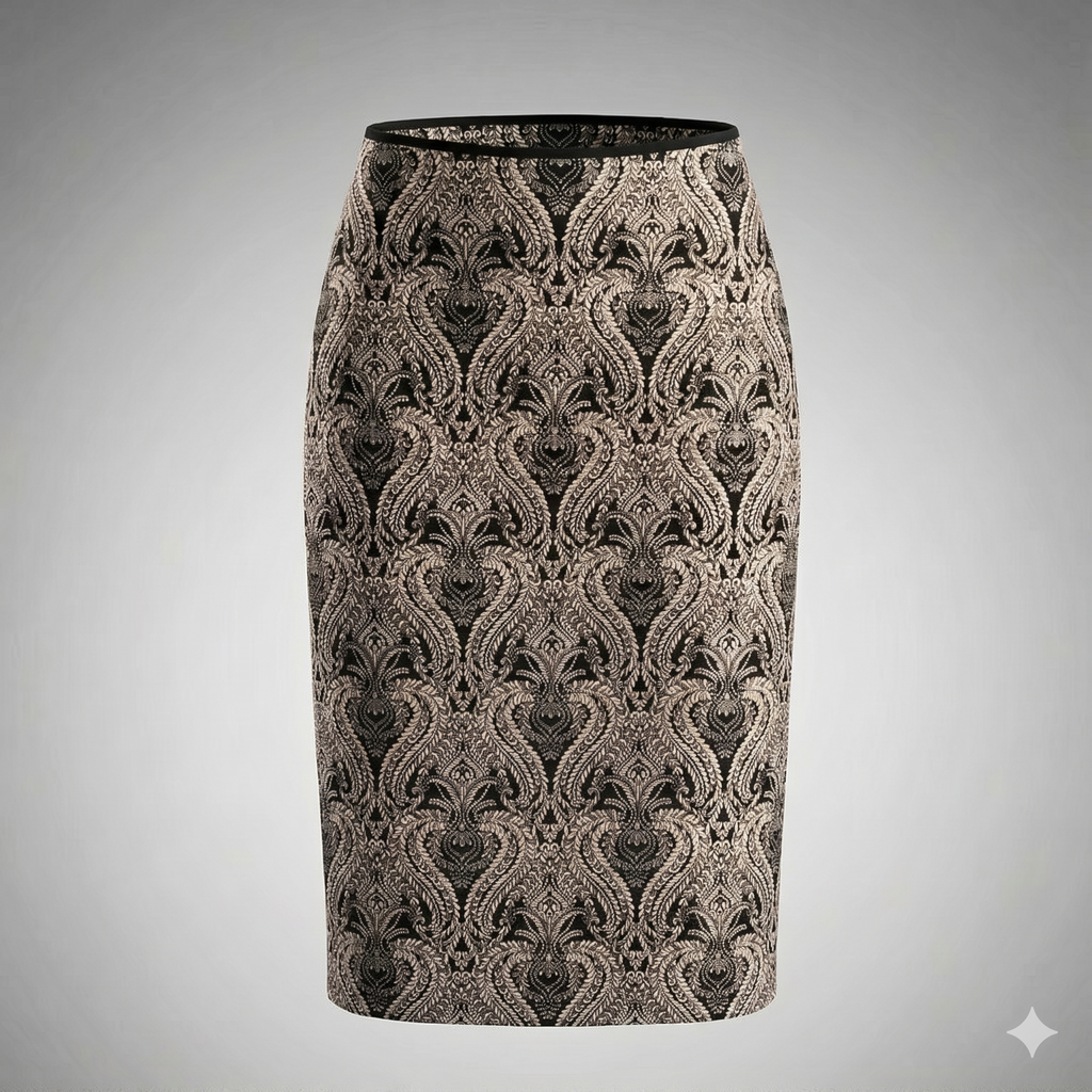 Falda Brocato LIVERPOOL color negro & dorado