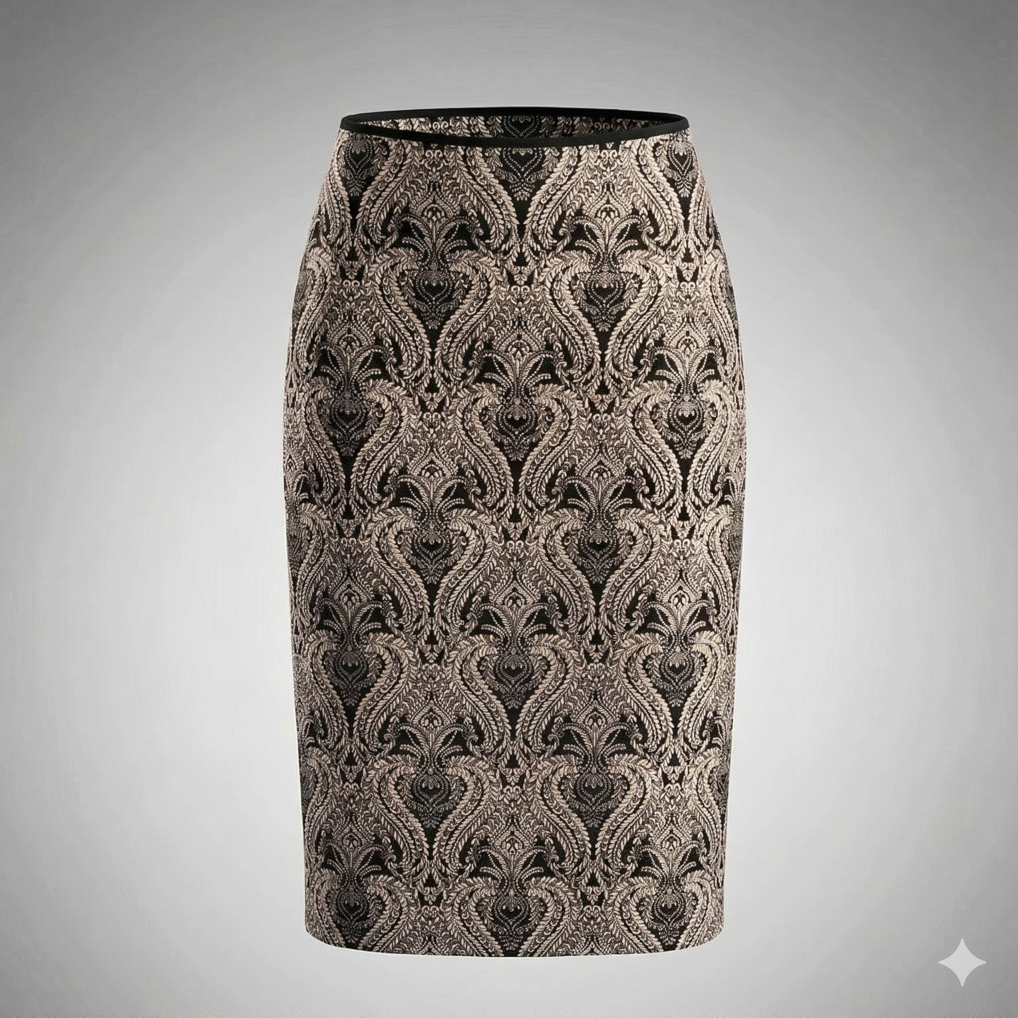 Falda Brocato LIVERPOOL color negro & dorado