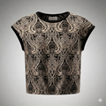 Top de brocato OSLO Negro & dorado