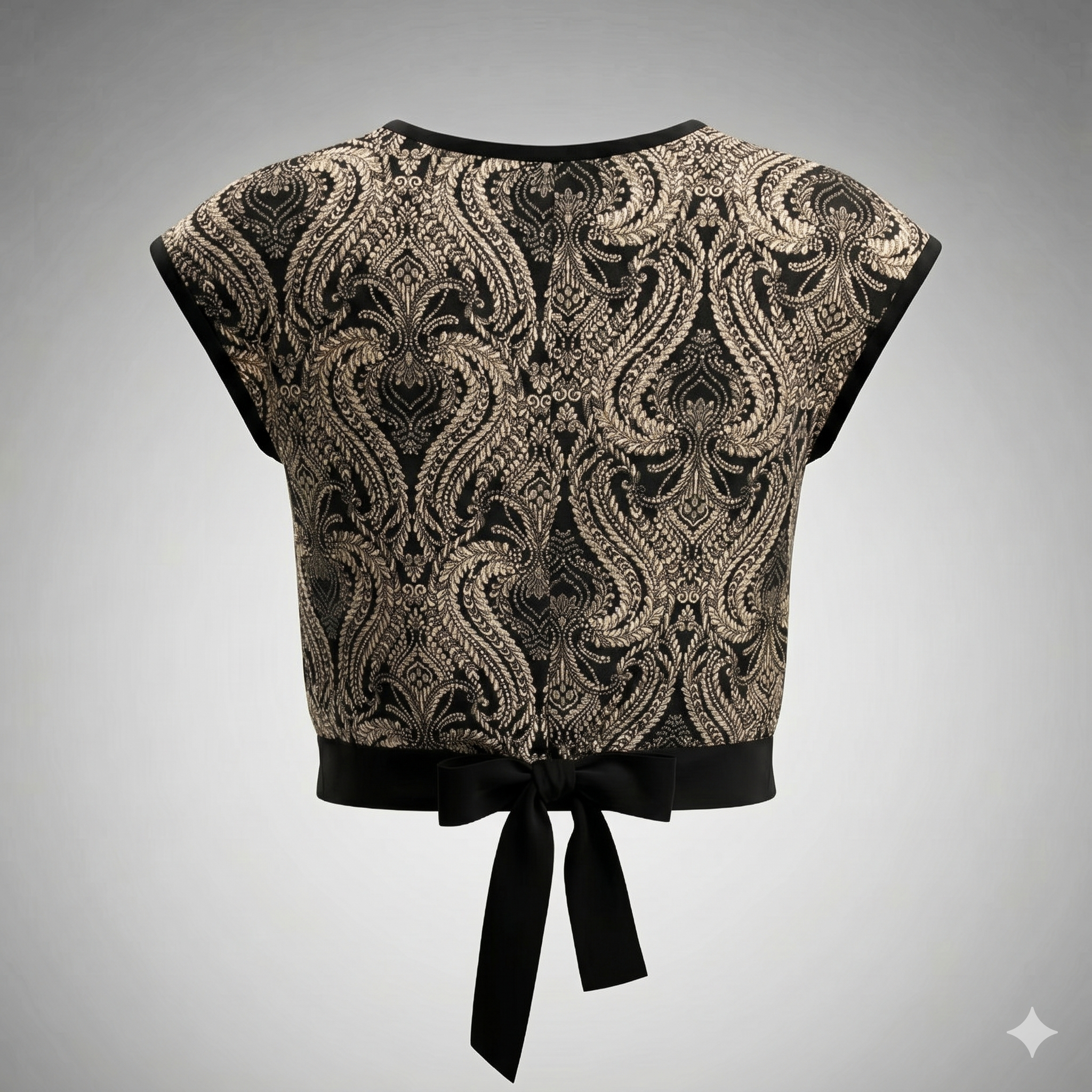 Top de brocato OSLO Negro & dorado