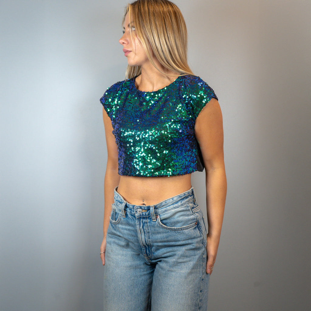 Top lentejuelas BARCELONA CROP